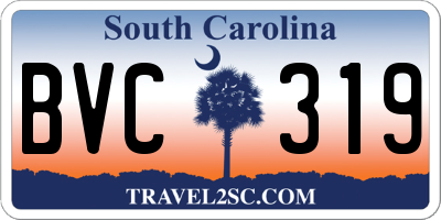 SC license plate BVC319