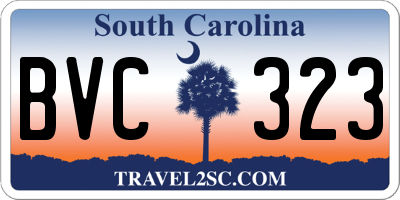SC license plate BVC323