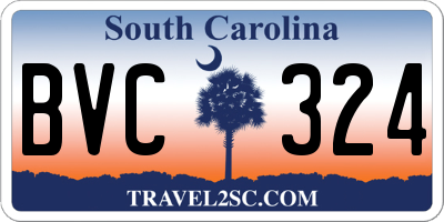 SC license plate BVC324