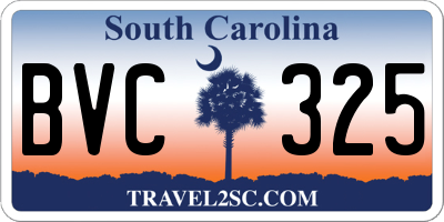SC license plate BVC325