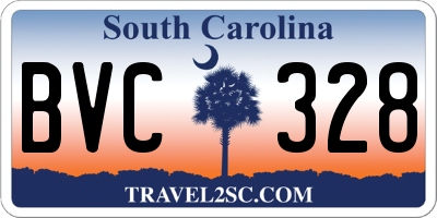 SC license plate BVC328