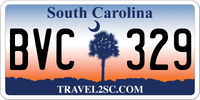 SC license plate BVC329
