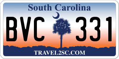 SC license plate BVC331