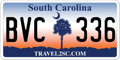 SC license plate BVC336