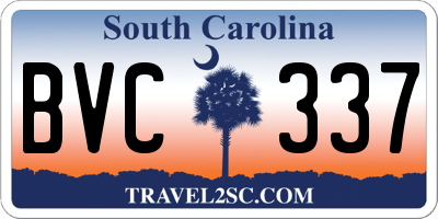 SC license plate BVC337