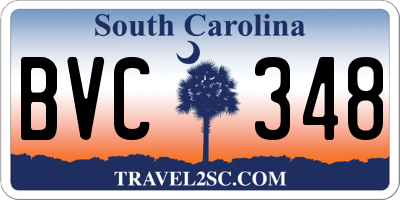 SC license plate BVC348