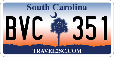 SC license plate BVC351