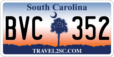 SC license plate BVC352
