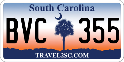 SC license plate BVC355