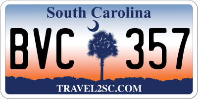 SC license plate BVC357