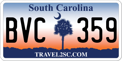 SC license plate BVC359