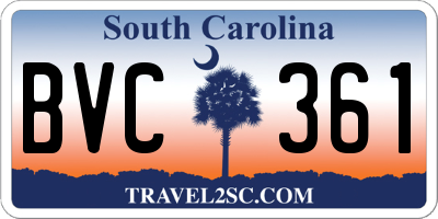 SC license plate BVC361