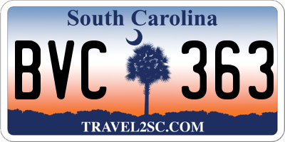 SC license plate BVC363