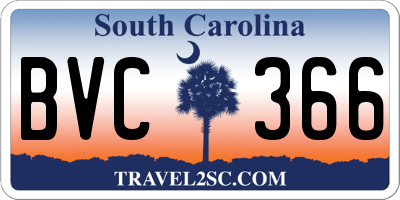 SC license plate BVC366