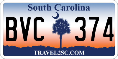 SC license plate BVC374