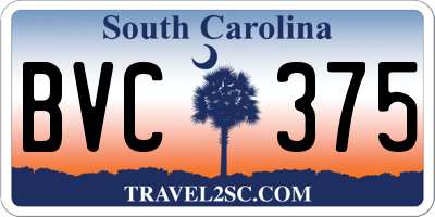SC license plate BVC375