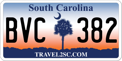SC license plate BVC382