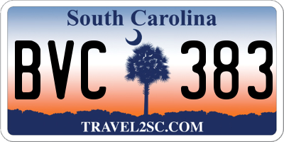 SC license plate BVC383