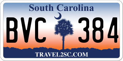 SC license plate BVC384