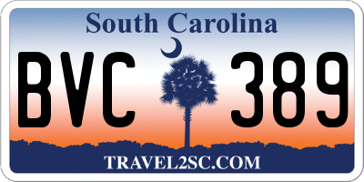 SC license plate BVC389