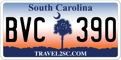 SC license plate BVC390