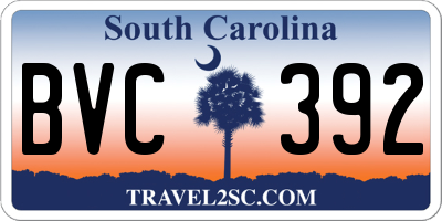 SC license plate BVC392