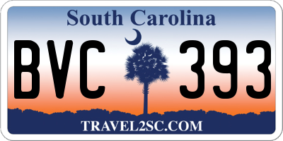 SC license plate BVC393