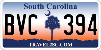 SC license plate BVC394