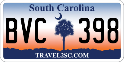 SC license plate BVC398