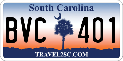 SC license plate BVC401