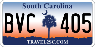 SC license plate BVC405