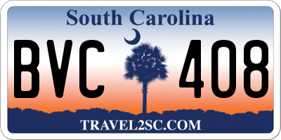 SC license plate BVC408