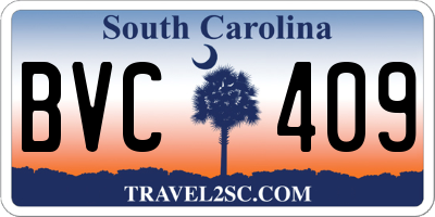 SC license plate BVC409