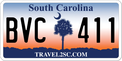 SC license plate BVC411
