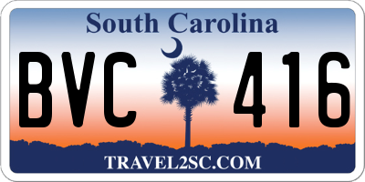 SC license plate BVC416