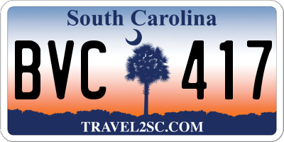 SC license plate BVC417