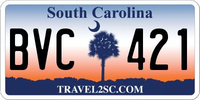 SC license plate BVC421