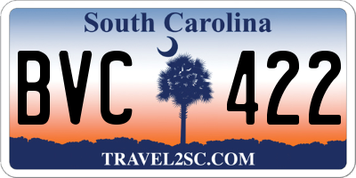 SC license plate BVC422