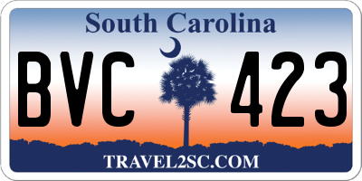 SC license plate BVC423