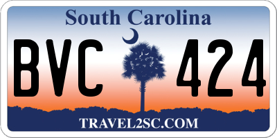 SC license plate BVC424