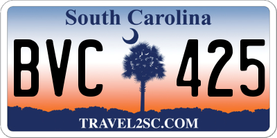 SC license plate BVC425