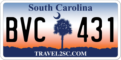 SC license plate BVC431