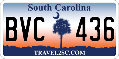 SC license plate BVC436