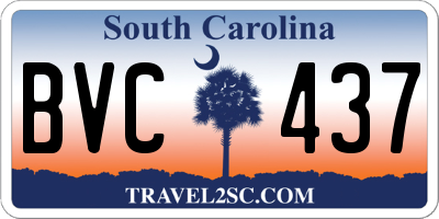 SC license plate BVC437