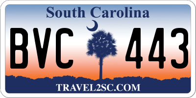 SC license plate BVC443