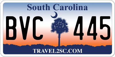 SC license plate BVC445