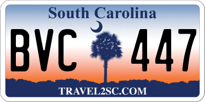 SC license plate BVC447
