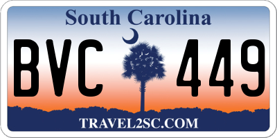 SC license plate BVC449