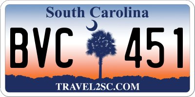 SC license plate BVC451