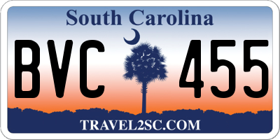 SC license plate BVC455